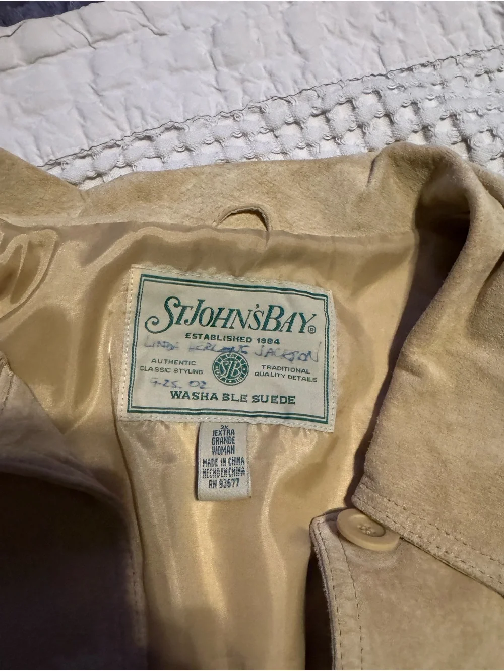 St. John's Bay Men's Light Tan Suede Button-Front Jacket